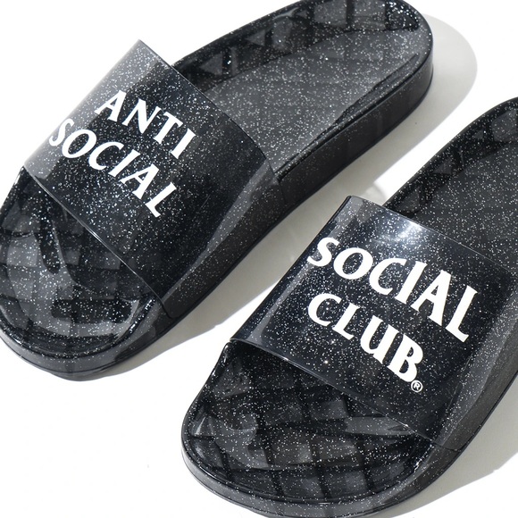 NEW Anti-Social Social Club Glitter Slide Sandals - Picture 6 of 8